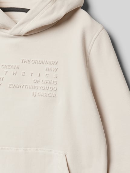 Garcia Bluza z kapturem i naszywką z logo Écru 2