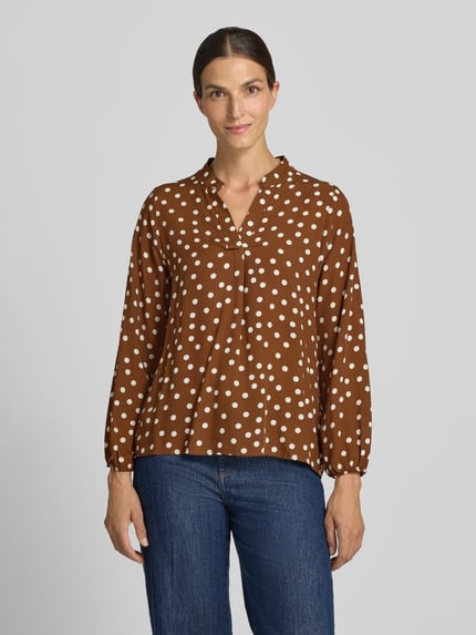 ZABAIONE relaxed fit blouse van pure viscosemix model 'Valeria' Middenbruin - 4