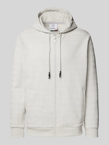 Carlo Colucci Sweatjacke mit Kapuze Hellgrau 2