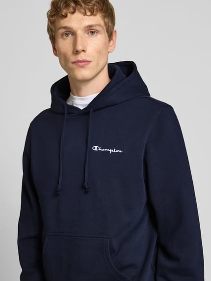 Champion Hoodie met labelstitching Marineblauw - 3