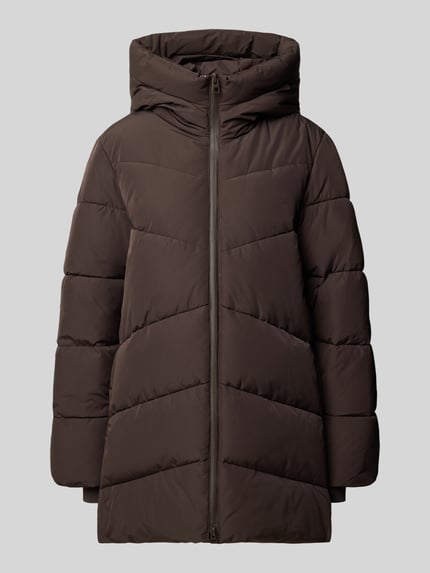 MANGO Puffer Coat mit Kapuze Modell 'TOKYO' Dunkelbraun 1