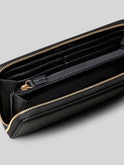 CK Calvin Klein Portemonnaie aus echtem Leder mit Label-Schriftzug Black 3