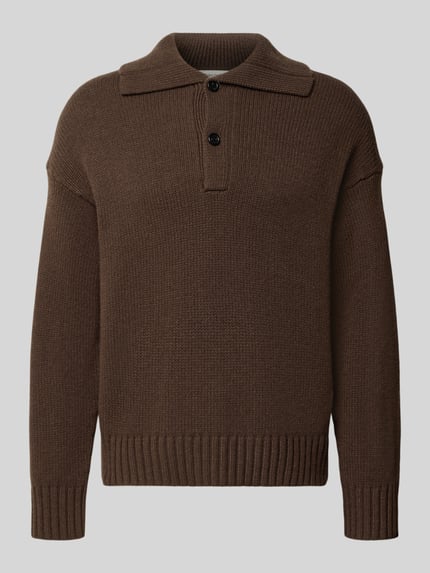 Selected Pullover mit Polokragen Schoko 2