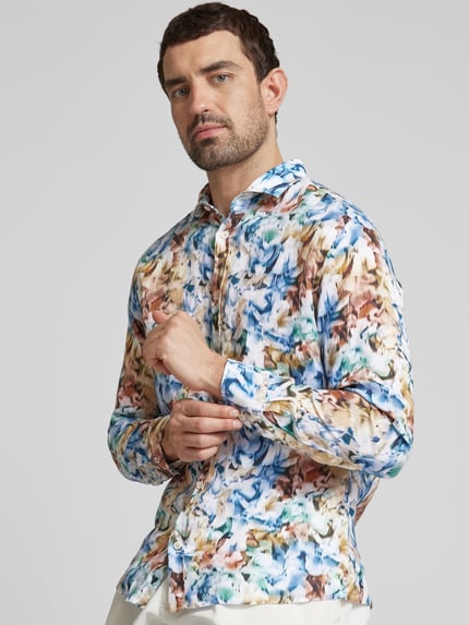 OLYMP Level 5 Regular Fit Freizeithemd aus reinem Leinen Bleu 3