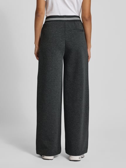 ICHI Wide Leg Stoffhose mit elastischem Bund Modell 'KATE' Anthrazit 5