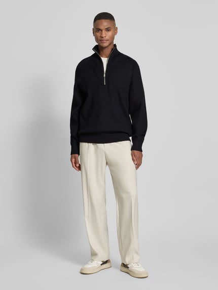 CK Calvin Klein Strickpullover aus Viskose-Mix mit Reißverschluss Black 1