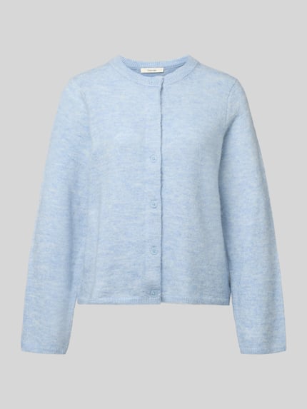 Produktfoto, Regular Fit Sweatjacke aus Woll-Mix mit Alpaka-Anteil Modell 'LULU NEW' von Selected Femme in Melange-Optik, hellblau, Stricktextur