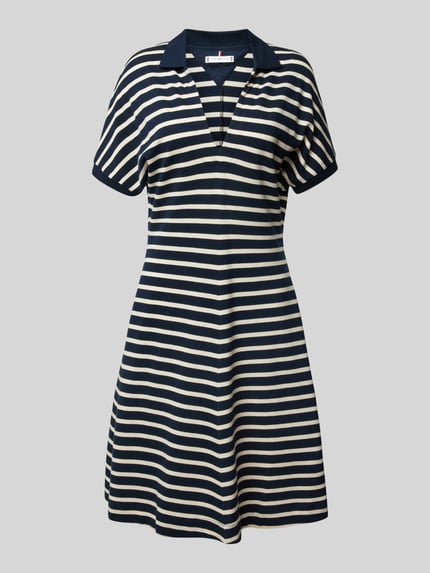 Tommy Hilfiger Sukienka polo mini o taliowanym kroju z mieszanki lyocellu Granatowy 2