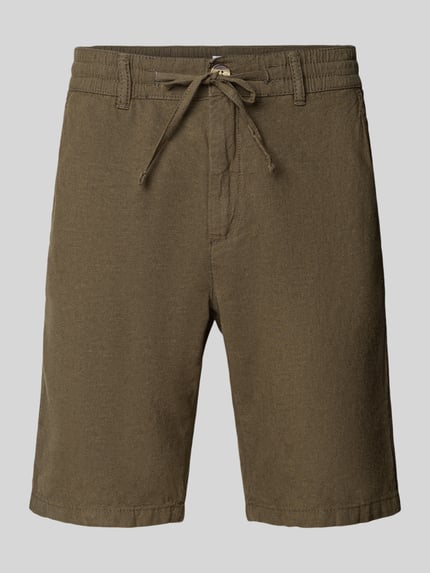 Lindbergh Regular Fit Bermudas aus Leinen-Baumwoll-Mix Oliv 2