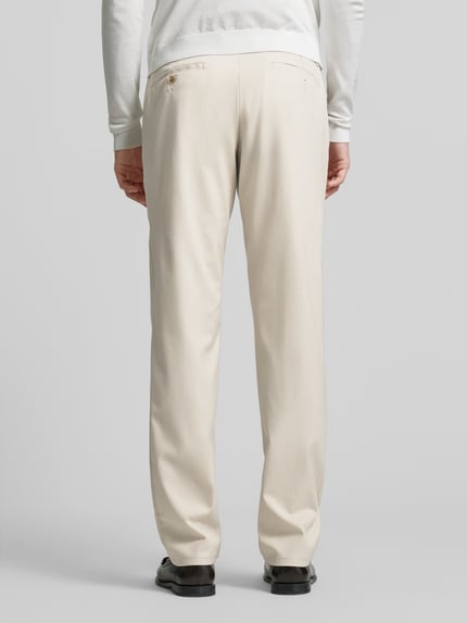 Christian Berg Men Regular fit stoffen broek met Franse Steekzakken Zand - 5