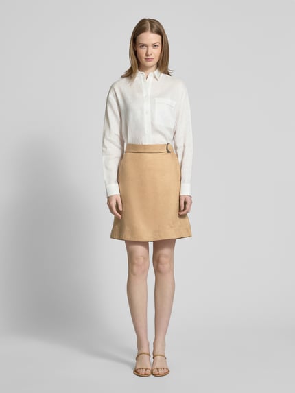 MM by Max Mara Leinenrock mit Gürtel Modell 'SCOGLIO' Camel 1