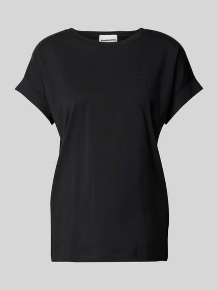 ARMEDANGELS T-Shirt mit geripptem Rundhalsausschnitt Modell 'IDAARA' Black 2