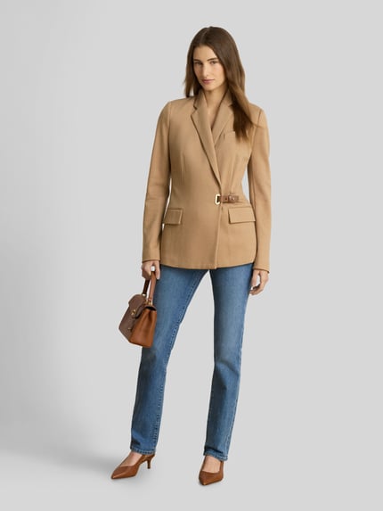 Lauren Ralph Lauren Regular Fit Longline Blazer mit Schnallendetail Camel 1