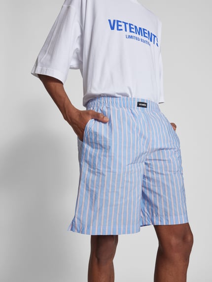 VETEMENTS Short met streepmotief Blauw - 3