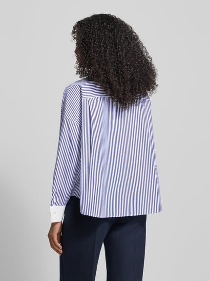 Weekend Max Mara Bluzka koszulowa o kroju regular fit z czystej bawełny Granatowy 5