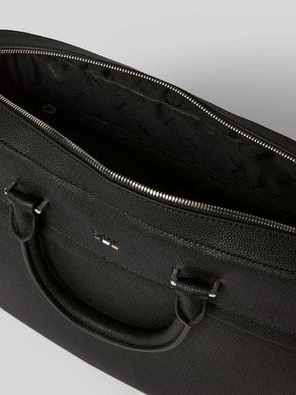 BOSS Torba na laptop z detal z logo model 'Ray' Czarny 5
