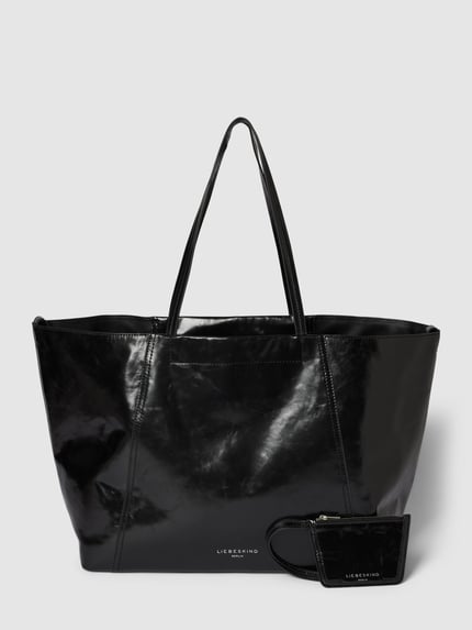 LIEBESKIND BERLIN Shopper aus Leder mit Label-Prägung Modell 'CHUDY' Black 2