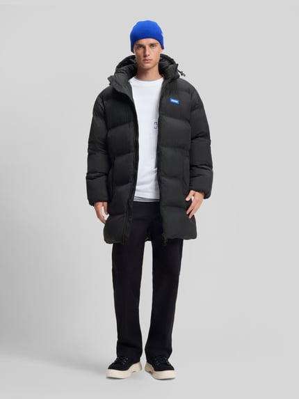HUGO Blue Puffer Coat mit Logo-Patch Modell 'Bodi2541' Black 1