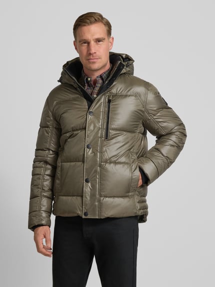 Tom Tailor Regular fit gewatteerd jack met capuchon Olijfgroen - 4