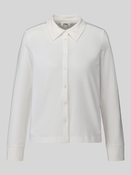 s.Oliver RED LABEL Relaxed Fit Langarmbluse aus Baumwoll-Mix Weiss 2