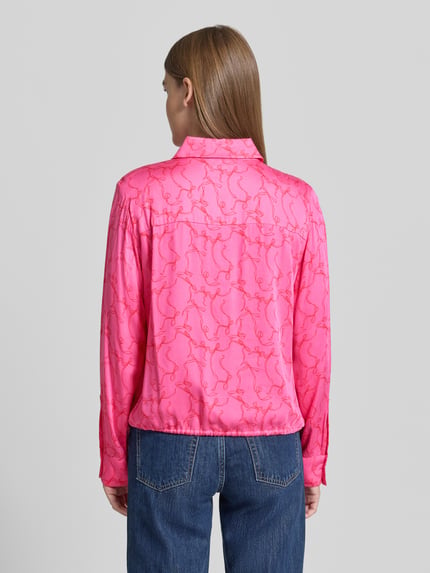 Christian Berg Woman Regular Fit Hemdbluse aus reiner Viskose mit Allover-Muster Fuchsia 5