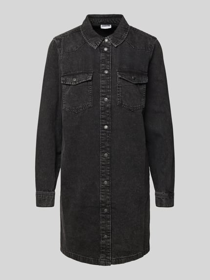 NOISY MAY® Jeansjurk met platte kraag, model 'NEW SIGNE' Zwart - 2