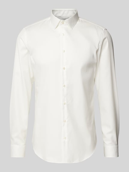 Jake*s Super Slim Fit Business-Hemd mit Knopfleiste Ecru 2