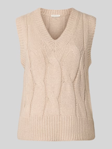 Tom Tailor Regular fit spencer van katoenmix met wol Taupe gemêleerd - 2