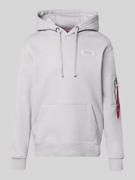 Alpha Industries Hoodie mit Känguru-Tasche Hellgrau 2