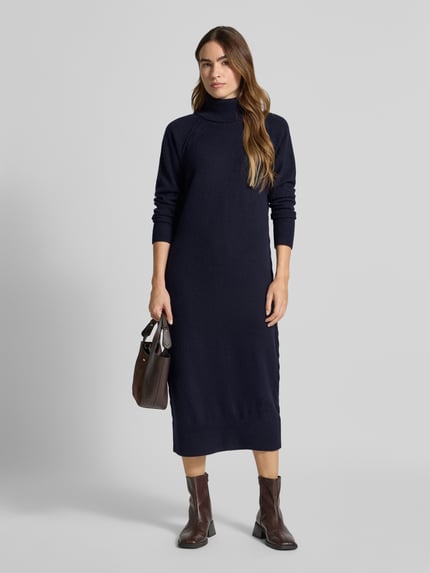ICHI Midikleid mit gerippten Abschlüssen Modell 'DASILA' Marine 1