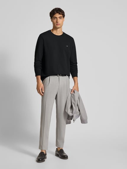 Christian Berg Men Pullover mit Label-Patch Black 1
