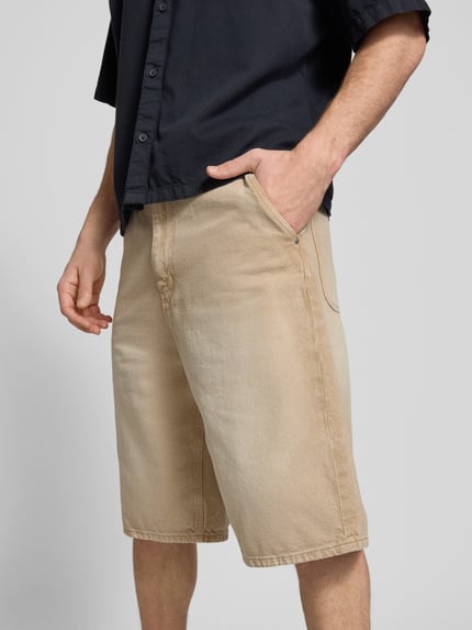 REVIEW Loose fit korte jeans in used-look Zand - 3