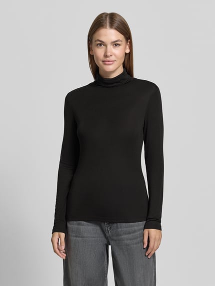 COMMA bluzka z długim rękawem o kroju slim fit z elastycznej mieszanki bawełny model 'OKTOBER' Czarny 4