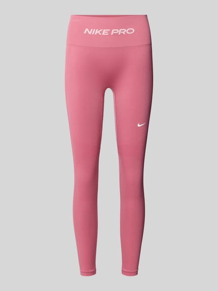 Nike Training Eng anliegend Sportleggings mit Logo-Print Pink 1