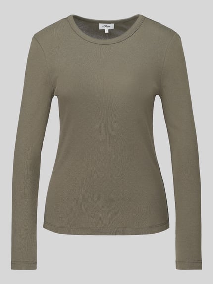 s.Oliver RED LABEL Longsleeve mit Rollsaum-Details Lind 2