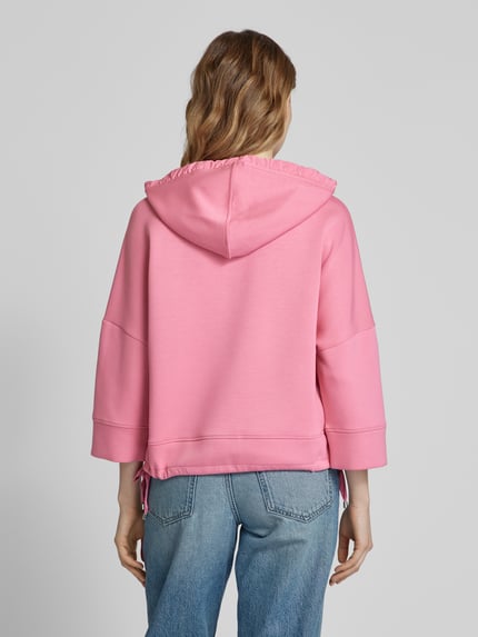Tom Tailor Korte hoodie in scuba met3/4-mouwen Felroze - 5