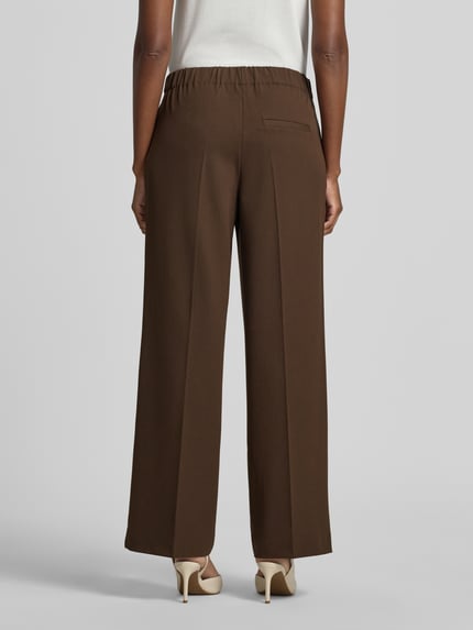 Selected regular fit wijde broek met viscose, model 'EMMA-TARA' Donkerbruin - 5
