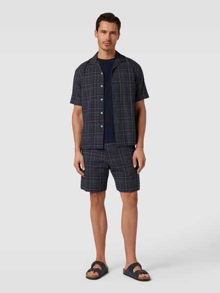Jake*s Studio Men Regular Fit Freizeithemd mit Karomuster Marine 1