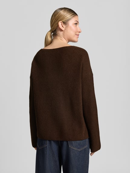 Marc O'Polo Relaxed Fit Pullover aus Schurwoll-Mix Dunkelbraun 5