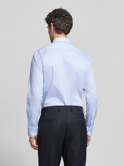 BOSS Regular fit zakelijk overhemd van katoenmix Bleu - 5