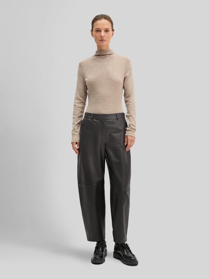 Marc O'Polo Langarmshirt mit Mock Neck Jersey Stein 1