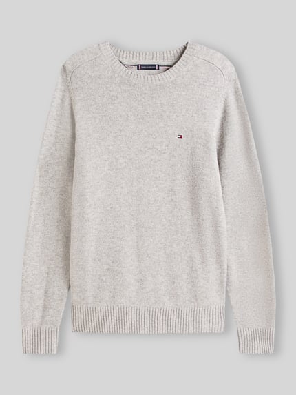 Tommy Hilfiger Regular Fit Pullover aus Lammwoll-Mix Hellgrau 2
