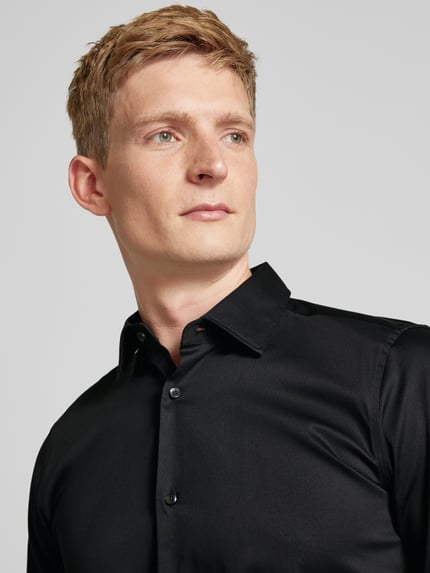 JOOP! COLLECTION Slim Fit Business-Hemd mit Kentkragen Modell 'Pit' Black 3