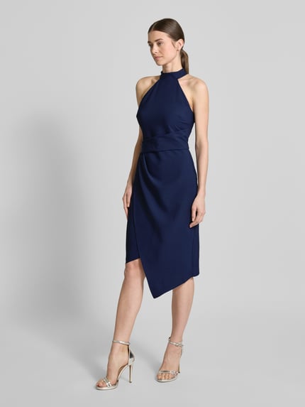 Lipsy Knielanges Cocktailkleid mit Neckholder Marine 1