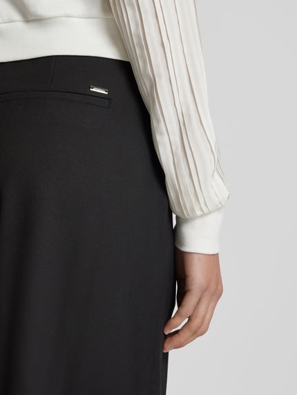 Gardeur Wide leg stoffen broek in verkorte pasvorm, model 'Franca' Zwart - 3
