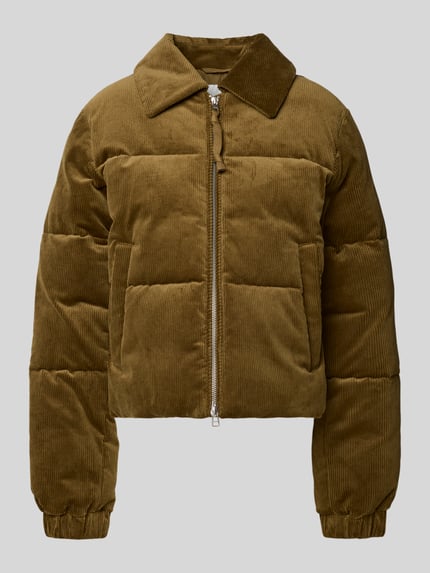 Marc O'Polo DENIM Boxy Fit Steppjacke aus Baumwoll-Cord Khaki 2