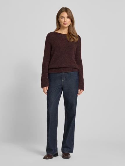 Marc O'Polo Regular Fit Strickpullover aus Schurwoll-Mix mit Alpaka-Anteil Bordeaux 1