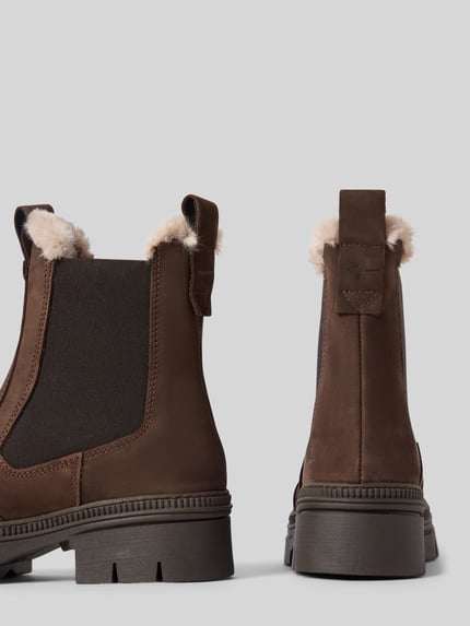 Tamaris Chelsea Boots mit Lammfellfutter aus Rindsvelours Dunkelbraun 2