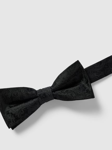 MONTI Fliege und Einstecktuch im Set aus Seide Black 2