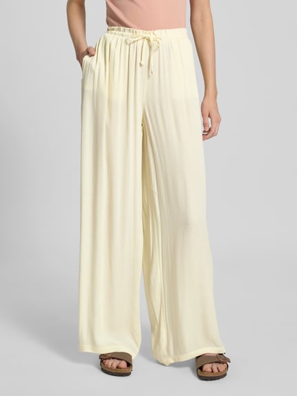 REVIEW Wide leg stoffen broek met tunnelkoord Offwhite - 4